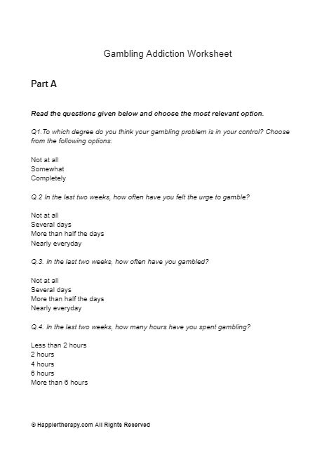 gambling worksheets|gambling addiction workbook pdf.